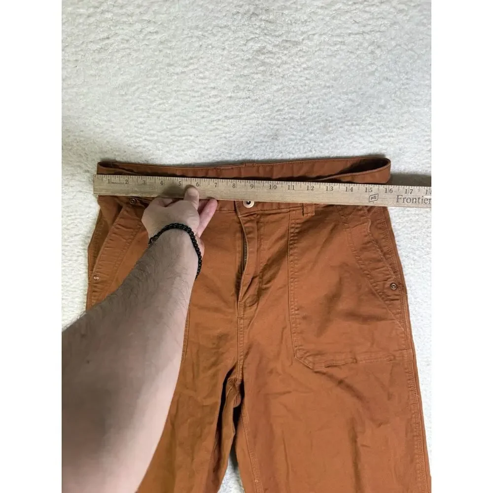 Duluth Flex Fire Hose Pants Womens 12 32x23 Burnt Orange Wide Leg Hiking Camping